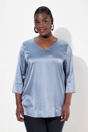 Plus size veliki brojevi Bluza V ovratnika 3/4 rukava za punije