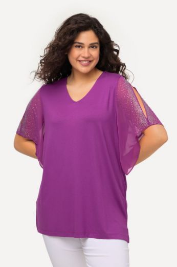 Plus size veliki brojevi Bluza svečana s ukrasima na rukavima za punije