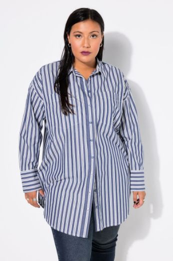 Plus size veliki brojevi Bluza dugih rukava na pruge za punije