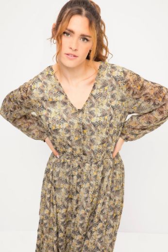 Plus size veliki brojevi Haljina V ovratnika s leopard uzorkom za punije