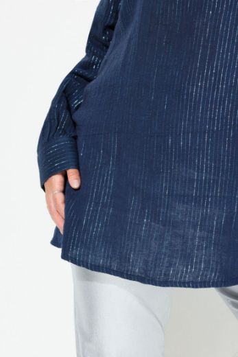 Plus size veliki brojevi Bluza dugih rukava V ovratnika za punije