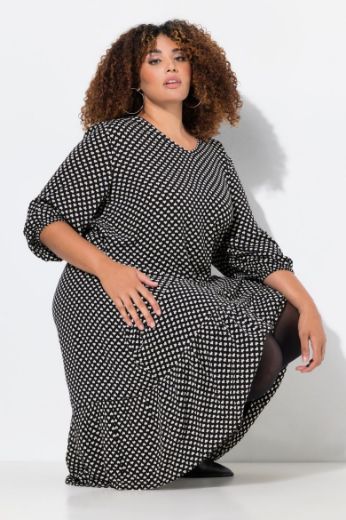 Plus size veliki brojevi Haljina midi 3/4 rukava za punije