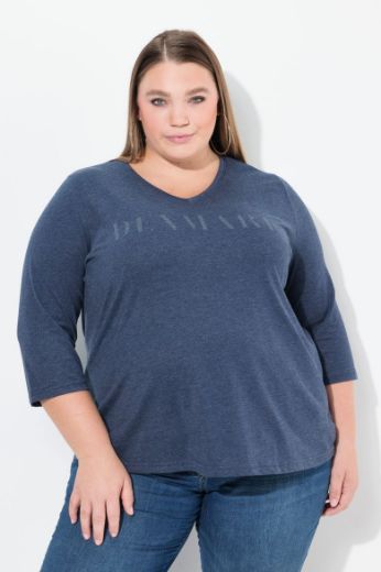 Plus size veliki brojevi Majica 3/4 rukava V ovratnika za punije