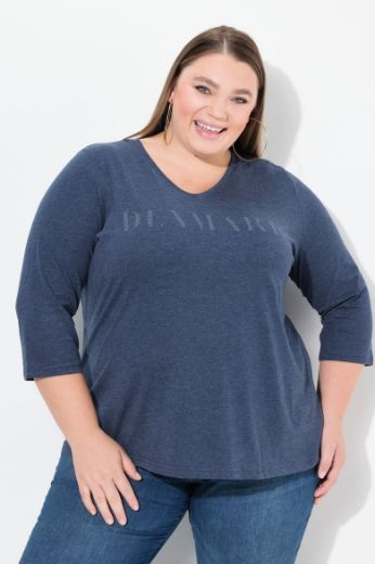 Plus size veliki brojevi Majica 3/4 rukava V ovratnika za punije