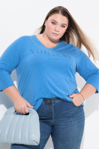 Plus size veliki brojevi Majica 3/4 rukava V ovratnika za punije