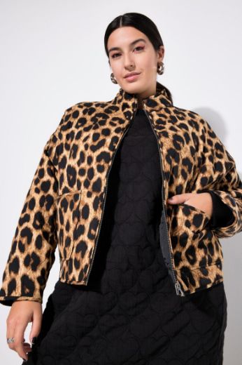 Plus size veliki brojevi Jakna s leoprad printom za punije