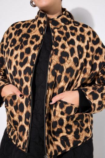 Plus size veliki brojevi Jakna s leoprad printom za punije