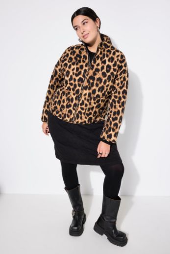 Plus size veliki brojevi Jakna s leoprad printom za punije