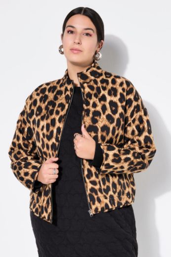 Plus size veliki brojevi Jakna s leoprad printom za punije