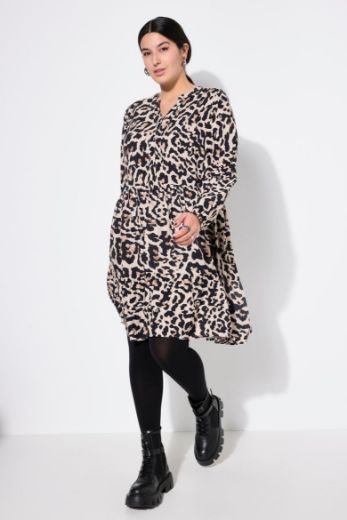 Plus size veliki brojevi Haljina s leopard printom za punije