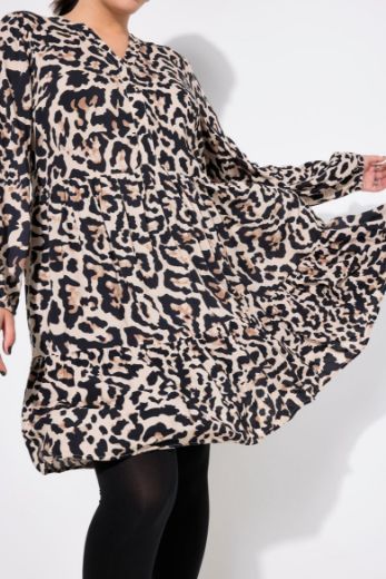 Plus size veliki brojevi Haljina s leopard printom za punije