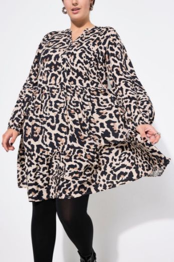 Plus size veliki brojevi Haljina s leopard printom za punije