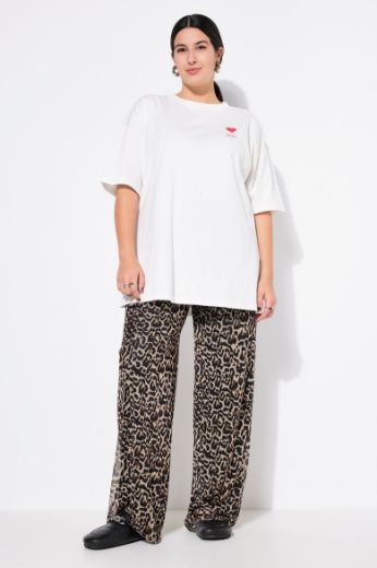 Plus size veliki brojevi Hlače mrežaste s leopard uzorkom za punije