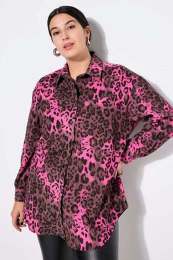 Plus size veliki brojevi Košulja dugih rukava s leopard uzorkom za punije