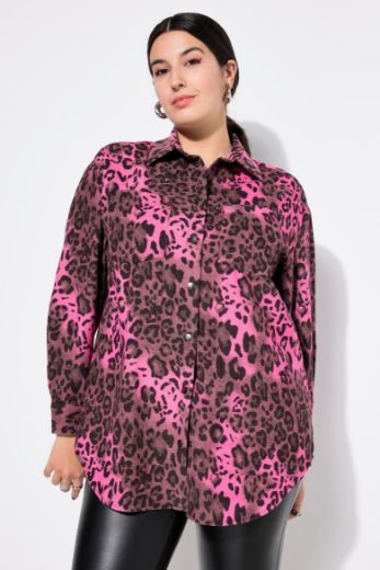 Plus size veliki brojevi Košulja dugih rukava s leopard uzorkom za punije