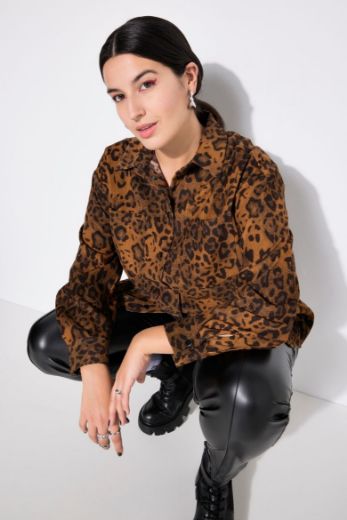 Plus size veliki brojevi Košulja dugih rukava s leopard uzorkom za punije