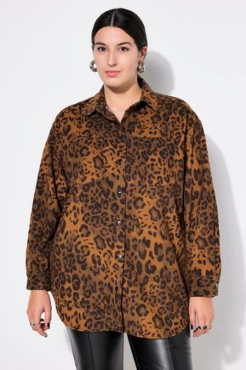 Plus size veliki brojevi Košulja dugih rukava s leopard uzorkom za punije