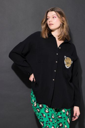 Plus size veliki brojevi Bluza od muslina s leopard uzorkom za punije