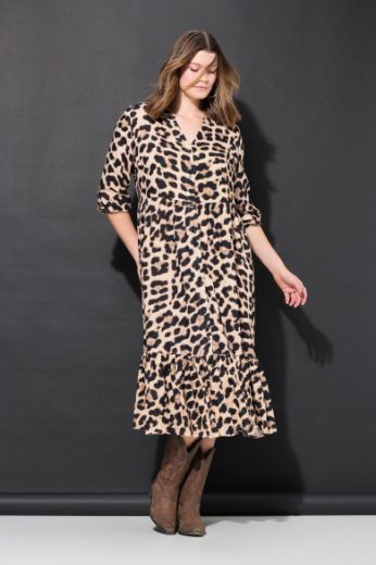 Plus size veliki brojevi Haljina od muslina s leopard uzorkom za punije