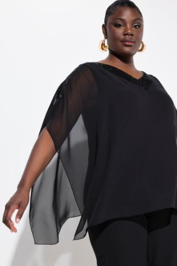 Plus size veliki brojevi Bluza polurukava V ovratnika za punije