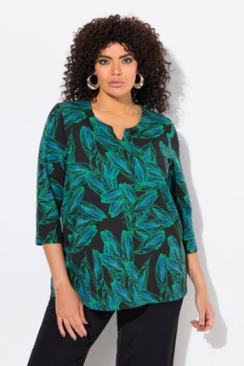 Plus size veliki brojevi Bluza 3/4 rukava s printom lišća za punije