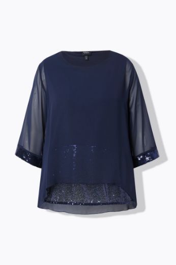 Plus size veliki brojevi Bluza 3/4 rukava sa šljokicama za punije