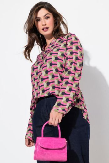 Plus size veliki brojevi Bluza dugih rukava s ukrasnim naborima za punije