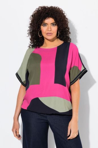 Plus size veliki brojevi Bluza polu rukava okruglog ovratnika za punije