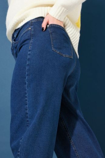 Plus size veliki brojevi Traperice visokog struka širokih nogavica za punije