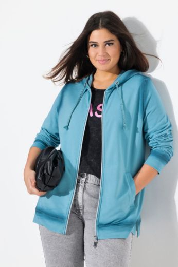 Plus size veliki brojevi Majica dugih rukava s patentnim zatvaračem i kapuljačom za punije