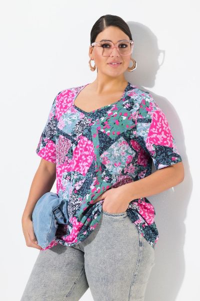 Veliki brojevi Majica kratkih rukava A kroja moda za punije