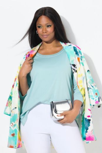 Plus size veliki brojevi Majica 3/4 rukava A kroja za punije