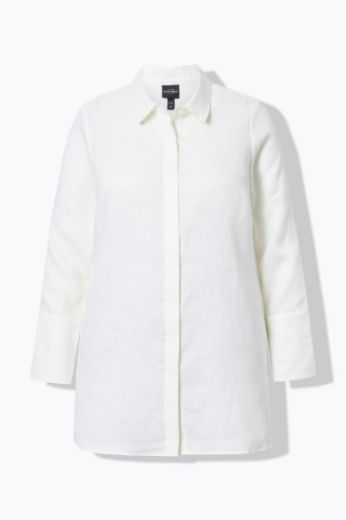 Plus size veliki brojevi Bluza lanena dužeg kroja za punije
