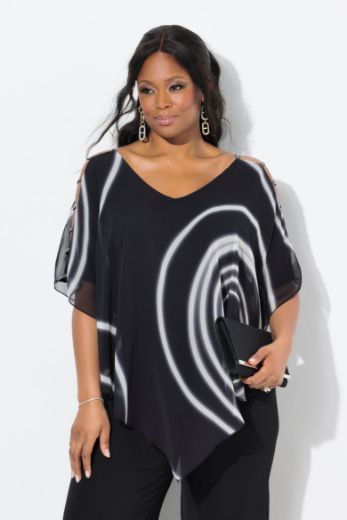 Plus size veliki brojevi Bluza dvoslojna V ovratnika za punije