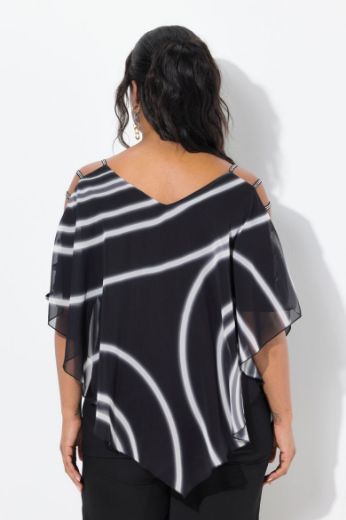Plus size veliki brojevi Bluza dvoslojna V ovratnika za punije