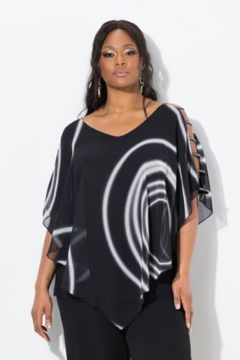 Plus size veliki brojevi Bluza dvoslojna V ovratnika za punije