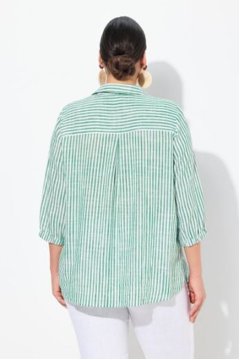Plus size veliki brojevi Tunika 3/4 rukava od mješavine lana za punije