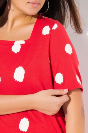 Plus size veliki brojevi Majica A kroja s printom točki za punije