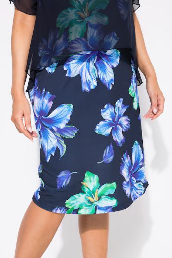 Plus size veliki brojevi Haljina ravnog kroja cvjetnog uzorka za punije