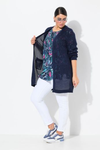 Plus size veliki brojevi Kardigan mrežasti bez kopčanja za punije