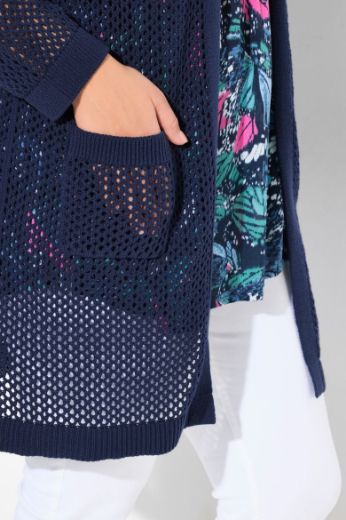 Plus size veliki brojevi Kardigan mrežasti bez kopčanja za punije