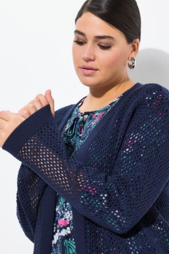 Plus size veliki brojevi Kardigan mrežasti bez kopčanja za punije