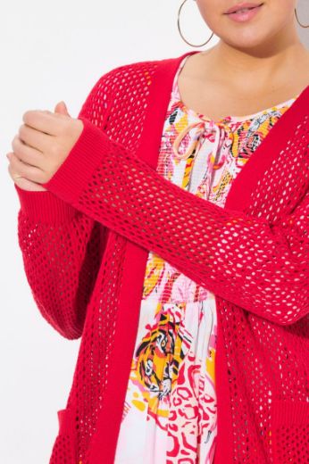 Plus size veliki brojevi Kardigan mrežasti bez kopčanja za punije