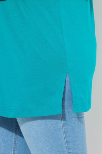 Plus size veliki brojevi Majica V izrez Basic za punije