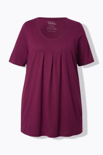 Plus size veliki brojevi Majica s naborima duži model za punije