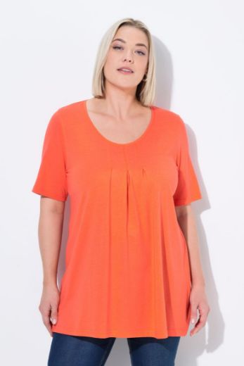 Plus size veliki brojevi Majica s naborima duži model za punije