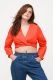 Veliki brojevi Bluza kraćeg kroja na vezanje moda za punije