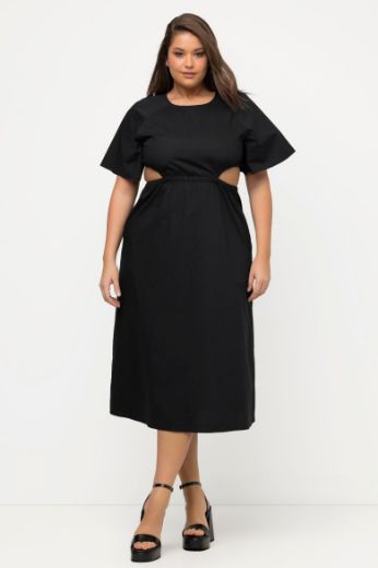 Plus size veliki brojevi Haljina midi okruglog ovratnika za punije