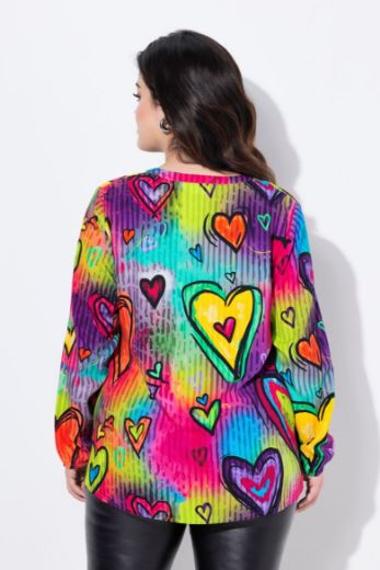 Plus size veliki brojevi Bluza sa printom srca za punije