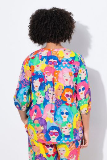 Plus size veliki brojevi Bluza s printom lica za punije